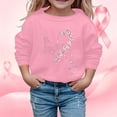 thumbnail image 2 of Hpapadks Crewneck Sweatshirts Kids Breast Cancer Graphic Crewneck Long Sleeve Pullover Sweatshirt Pink 9-10 Years, 2 of 4