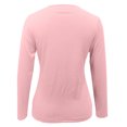 thumbnail image 6 of Sexlip Womens V Neck Long Sleeve Blouse Lace Up Front Design Stretchy Fabric Slim Silhouette for Evening Occasions Pink L, 6 of 6