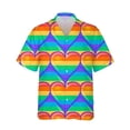 thumbnail image 5 of Camisetas con la bandera del arcoíris LGBT para hombres y mujeres, camisetas con estampado 3D, personalidad, solapa fresca, botón único, blusas de verano de manga corta, 5 of 5