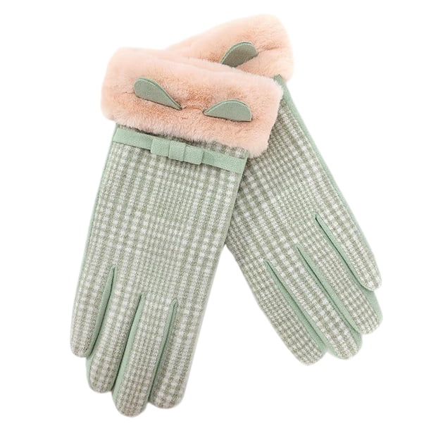 Guantes cálidos de invierno guantes de moda grueso de peluche guantes libre esquí a prueba Camping guantes de Verde
