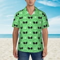 thumbnail image 2 of Sikiie alien cartoons Print Men's Hawaiian Shirt, Summer Beach Button Pocket Short Sleeve T-Shirt,Large, 2 of 7