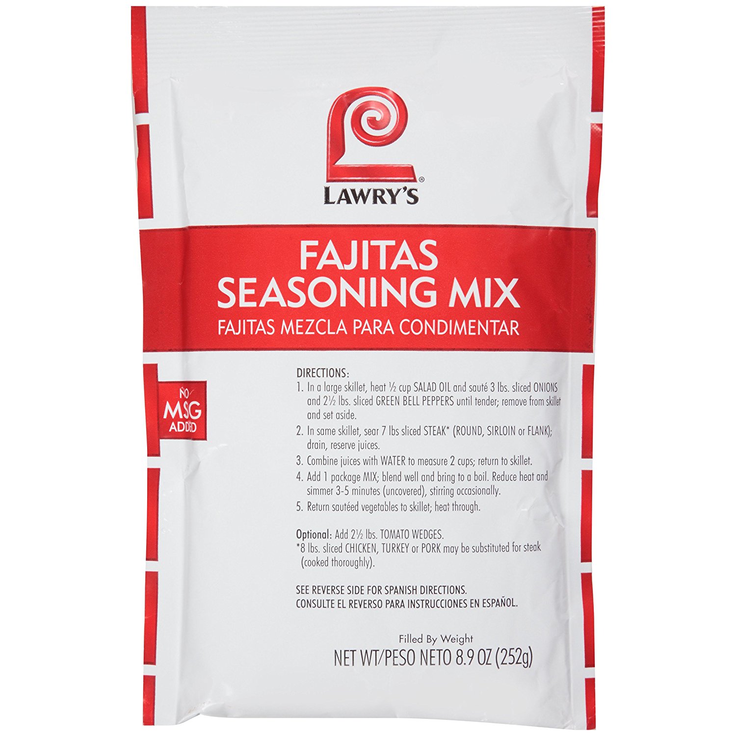 Lawry's Fajitas Seasoning Mix, 8.9 OZ