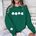 thumbnail image 4 of Annhoo St Patrick's Day Sweatshirts for Women Oversize Shamrock Graphic Crewneck Long Sleeve T-Shirts Loose Soft Tops, 4 of 8