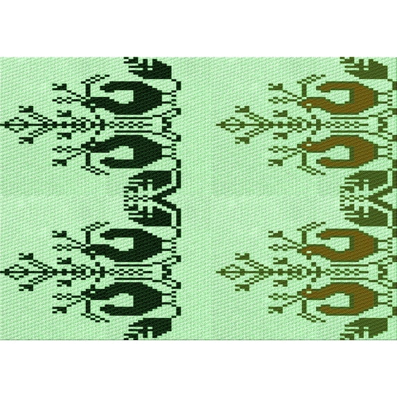 Ahgly Company Machine Washable Indoor Rectangle Transitional Green Area Rugs, 2' x 3'