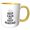 Yellow/White, variant on 3drose, Keep Calm and Keep Reading - Book Icon, 11oz Two-tone Black Mug