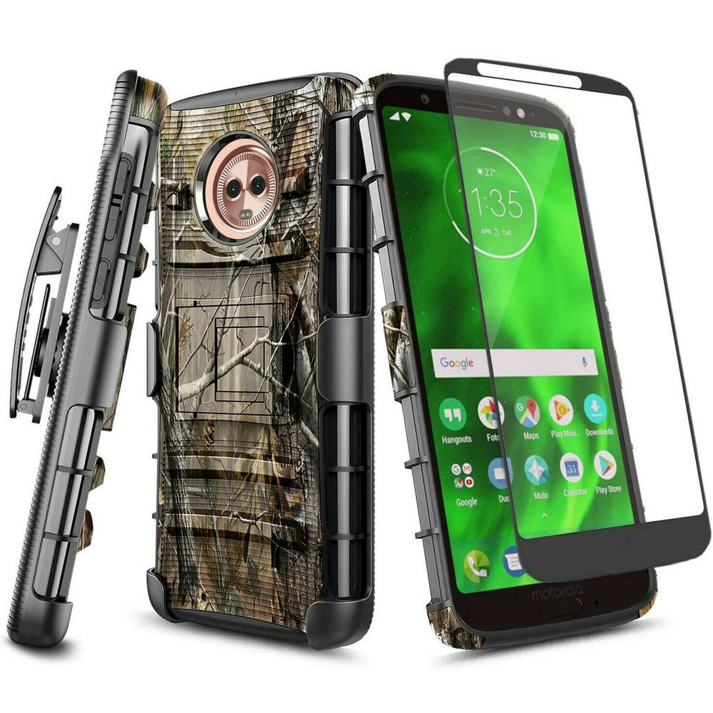 Motorola Moto G6 Case with Tempered Glass Screen Protector