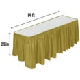 thumbnail image 2 of DecorRack Table Skirts 29 in x 14 ft Reusable Party Tablecloth Skirt with Adhesive Strip for Parties & Events, Gold (Pack of 1), 2 of 4