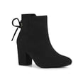 thumbnail image 1 of Unique Bargains Women's Round Toe Chunky Heels Ankle Booties Black (Size 7), 1 of 8
