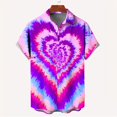 thumbnail image 3 of Nueva camisa de moda para hombre con estampado 3D, de verano, de manga corta, con una sola fila de botones, holgada, de gran tamaño, con estampado de corazón amoroso, tendencia, camisas unisex, 3 of 5