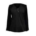 thumbnail image 5 of KBZDBZC T Shirts for Women New Releases Top Lace Long Short Sleeve Blouses for Women Fashion Short Sleeve Button Up Shirts for Women Pattern Blouses for Women Women Tshirt (Black,L), 5 of 5