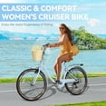 thumbnail image 2 of 24 Inch DEYGIA Kids Bike, Cruiser Bike for Girls, 7 Speed Kids' Bicycles with Rattan Basket and Adjustable Seat, Lightweight Step Bike for Girls, 2 of 7