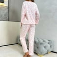 thumbnail image 6 of FAHXNVB Women's Flannel Pajamas Set Fuzzy Long Sleeve Pullover Tops and Long Pants Winter Warm Sofit Comfy Loungewear Sleepwear, 6 of 7