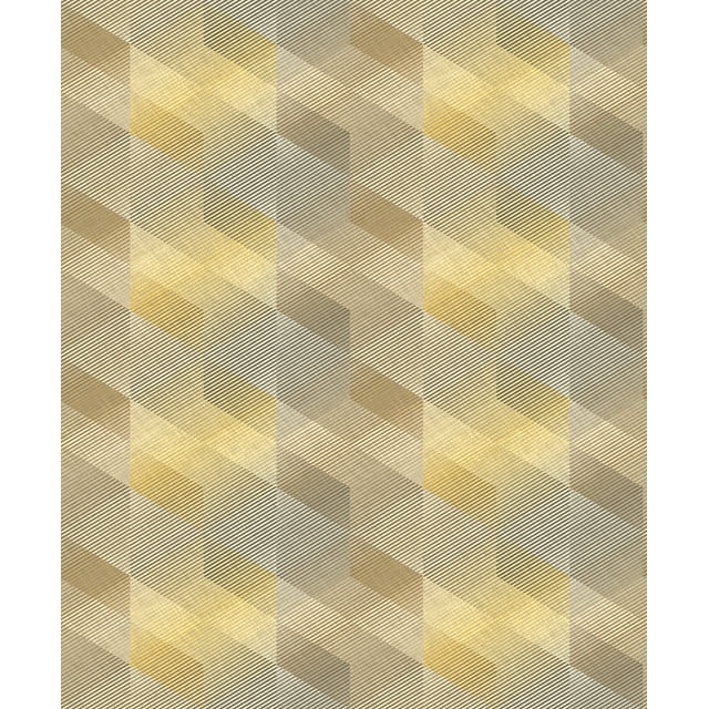 Ochre 3D Rhombus Stripe Geometric Wallpaper R8102