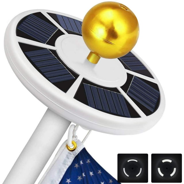 Solar Flag Pole Light 111 led Light, Super Bright Flag Pole LED, Solar Powered Flag Pole Lights for Longest Lasting Upto 10 Hrs, LED Downlight up Flag on Most 15 to 25Ft 100% Flag Coverage LED(White)