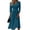 Blue #21, variant on 3/4 Sleeve Midi Dresses for Women Spring Summer Flowy A Line V Neck Dress Elegant Formal Ruched Dress 3XL