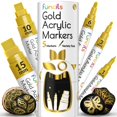 thumbnail image 1 of Paint Pen Funcils 5 Acrylic Gold Metallic for Multiple Surfaces, 1 of 7