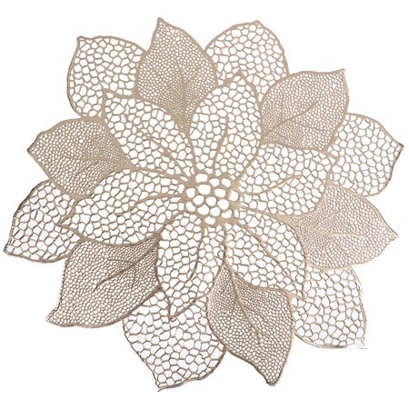 

Placemat Table Mat Simulation Bauhinia Flower PVC Table Pad Coasters Home Decor(Gold)
