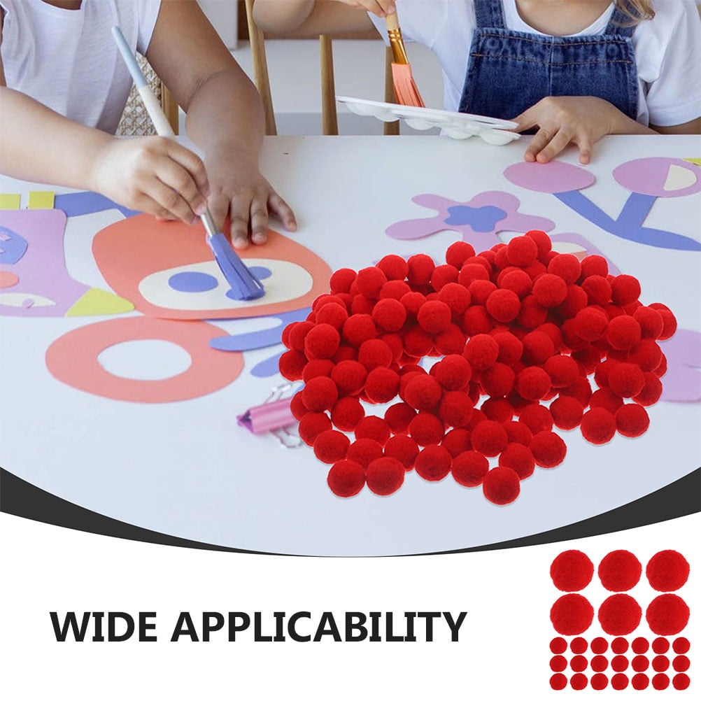 PAMINGONO 600 Pieces Red Pom Pom for Crafts, Handmade Art Projects, Kids Crafts, Decorations and Uses