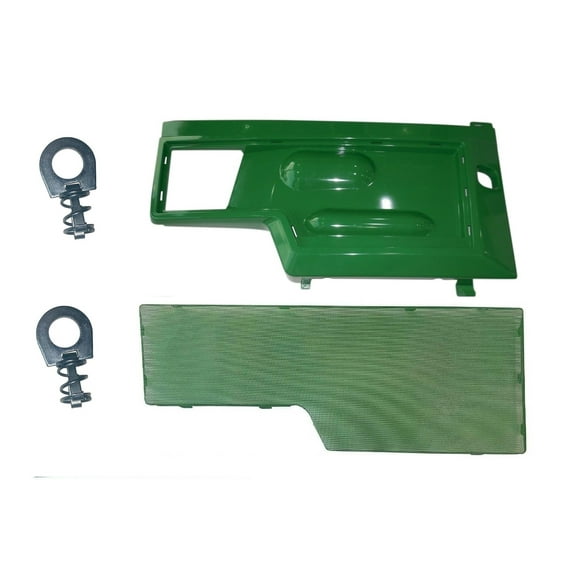 New RIGHT Side Panel, SCREEN and Panel Retaining Clip Kit AM128982 M116020 Fits John Deere 415 425 445 455