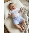 thumbnail image 5 of BemeyourBBs Baby Boy Little Brother Big Brother Matching Outfit Matching Brothers Outfits Newborn Baby Boys Summer Clothes Short Sleeve Letter Embroidery Romper and Pockets Striped Shorts Set, 5 of 9
