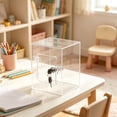 thumbnail image 5 of romoty Clear Acrylic Piggy Bank with Lock, Clear White Large Rectangular Money Savings Box with Keys for Bills Coins Personal Finance Desk Decor, 5 of 7