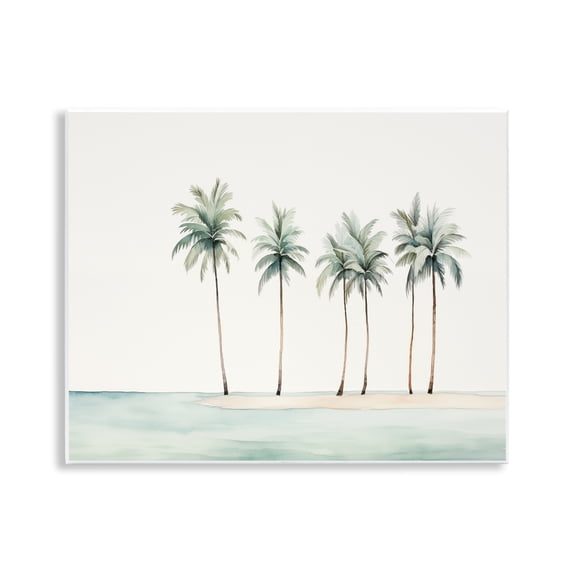 Stupell Industries Summer Palms in a Line Nautical & Beach Painting Unframed Art Print Wall Art, 14 x 11