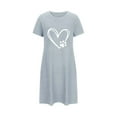thumbnail image 4 of Royisotas Nightgowns for Women Plus Size Sleepshirt Casual CrewNeck Blue Womens House Wear ShortSleeve, 4 of 4