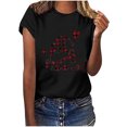 thumbnail image 1 of CEHVOM Women's Shirt Tees Funny Cute Short Sleeve Fall T Shirt Hearth Love Shirt Gift Tops Blouse Gift For Couples, 1 of 6
