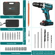 21V Cordless Drill Set, UNTIMATY Power Drill Set with Battery and Charger, Electric Drill Home Improvement, 3/8 Keyless Chuck, 25+3 Torque Setting, Drill Bits, LED&Variable Speed