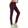 thumbnail image 2 of Womens Skinny Stretchy Denim Jeans - High Waisted Pull On Tummy Control Soft Slim Flexible Breathable Classic Casual Stretch Elastic Denim Pants Daily Basic Wear Purple XL, 2 of 9