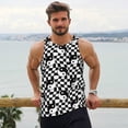 thumbnail image 6 of Fuzoiu Ying Yang Checkered Print Men's Workout Tank Tops,Sleeveless Gym Shirt Quick Dry,Fitness Bodybuilding T-Shirt,Muscle Athletic Workout Tee-Large, 6 of 7
