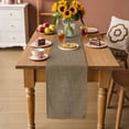 thumbnail image 3 of Vintage Brown Table Runner, Farmhouse Retro Dark Solid Color Linen Texture Washable Cotton Linen Table Runners 60 Inches Long, Dresser Scarf Runner for Coffee/TV Stands/Kitchen/Cabinets 13''x60'', 3 of 8