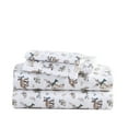 thumbnail image 2 of Eddie Bauer Woodland Friends White Cotton Flannel Queen Sheet Set, 2 of 7