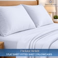 thumbnail image 2 of Dee's Collection 800 TC 4 Piece Sheet Set 15 Inch Deep pocket 100% Egyptian Cotton Full-XL Size, Light Blue Color, 2 of 6