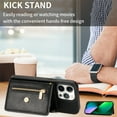 thumbnail image 4 of TECH CIRCLE Wallet Case For iPhone 15,PU Leather Card Slots Flip Folio Stand Case Durable Shockproof Protective Zipper Pocket Cover with Shoulder Strap for Apple iPhone 15 6.1" 2023,Black, 4 of 7