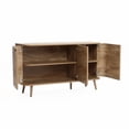 thumbnail image 6 of LuxenHome Natural Oak Manufactured Wood 3-Door 53.3-Inch Wide Buffet Cabinet, 6 of 14