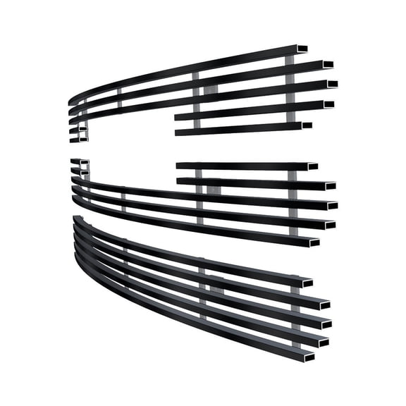 APS Compatible with GMC Acadia 2013-2016 SLE with Logo Show Main Upper Stainless Steel SS Black Billet Front Grill Grille Insert G65975H