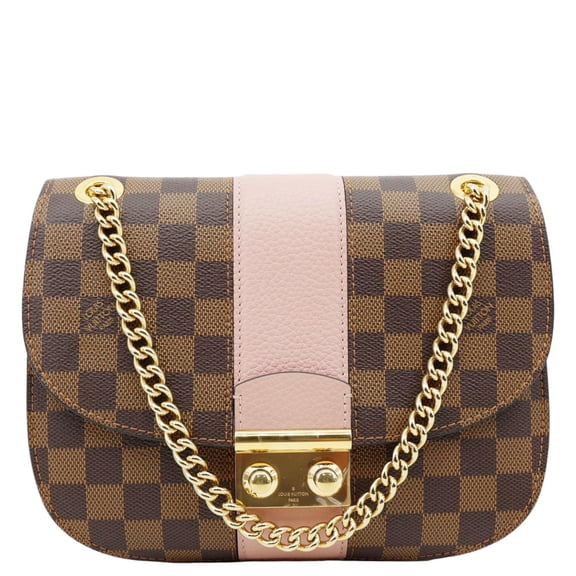Pre-Owned Louis Vuitton Wight Damier Ebene Shoulder Bag Rose Ballerine