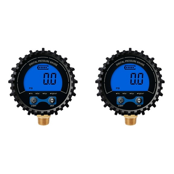 2X Tire Pressure Gauge Digital Tire Tester Display Air Pressure Manometer Quick Connect Coupler Thread 1/4