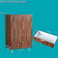 thumbnail image 3 of Mid Century Modern Tall 5 Drawers Dresser for Bedroom, Walnut Chest of Drawers for Closet, 3 of 6