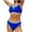 Blue, variant on Bigersell Womens Cheeky Bikini Sets, Sporty Color Block Two Piece Swimsuits, High Cut Bathing Suits Swimwear for Beach & Pool Green M