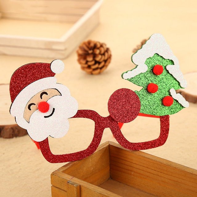 Nuevas gafas decoradas de Navidad, regalos de Navidad para niños de dibujos animados, suministros festivos, marcos de gafas creativos para fiestas
