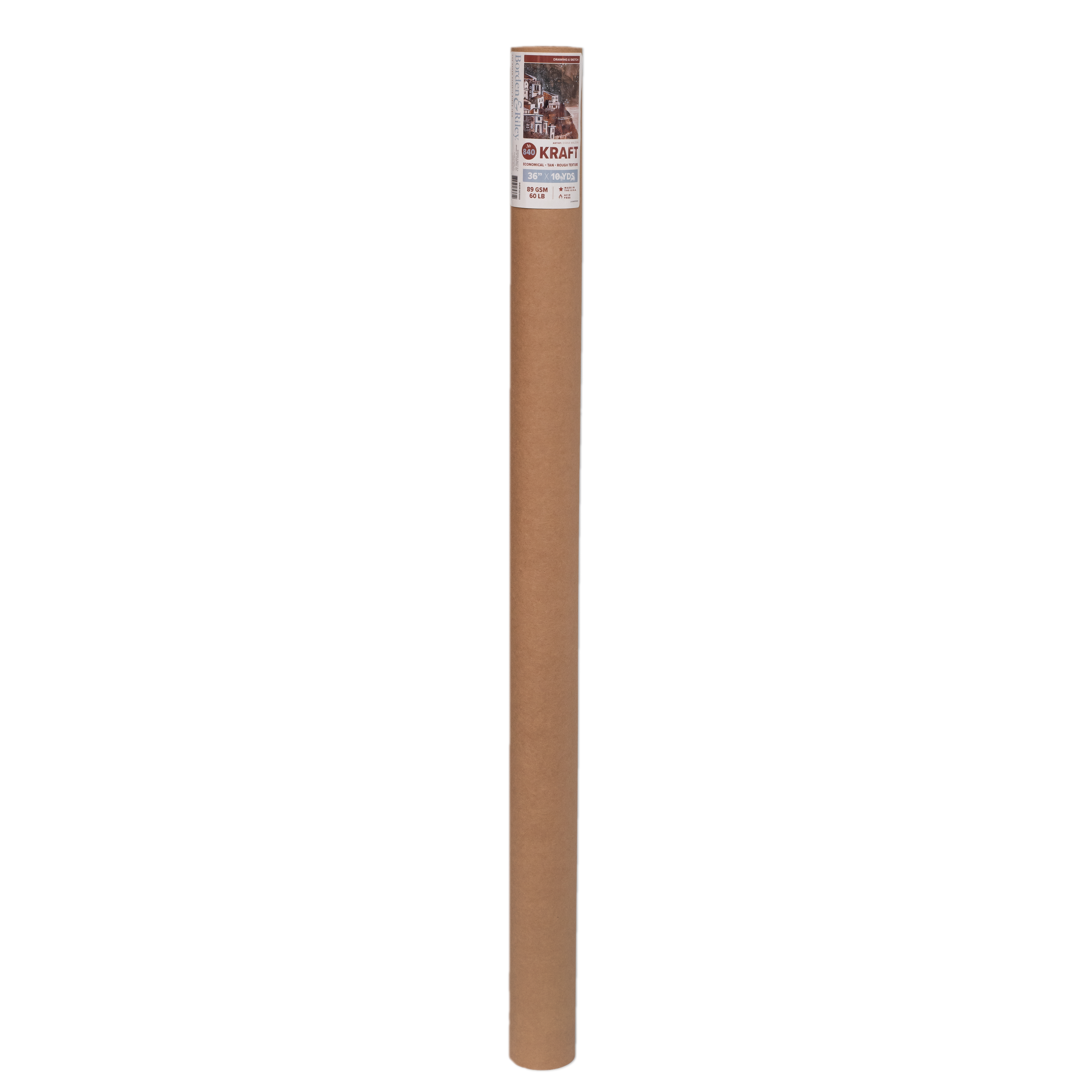 Borden & Riley #840 Kraft Paper Roll, 36 Inches x 10 Yards
