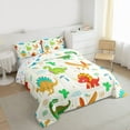 thumbnail image 3 of jejeloiu Colorful Dino Full Size Comforter Sets,Jungle Dinosaur Bedding Comforter Set,Wild Animals Bedding Sets For Boys Girl,Microfiber Bedroom Decor Reversible,3-Piece, 3 of 8