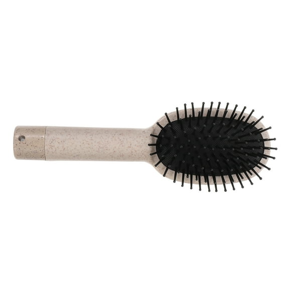 HOMEMAXS Portable Hairbrush with Hidden Storage Compartment for Money Jewelry in Beige ABS Material Ideal
