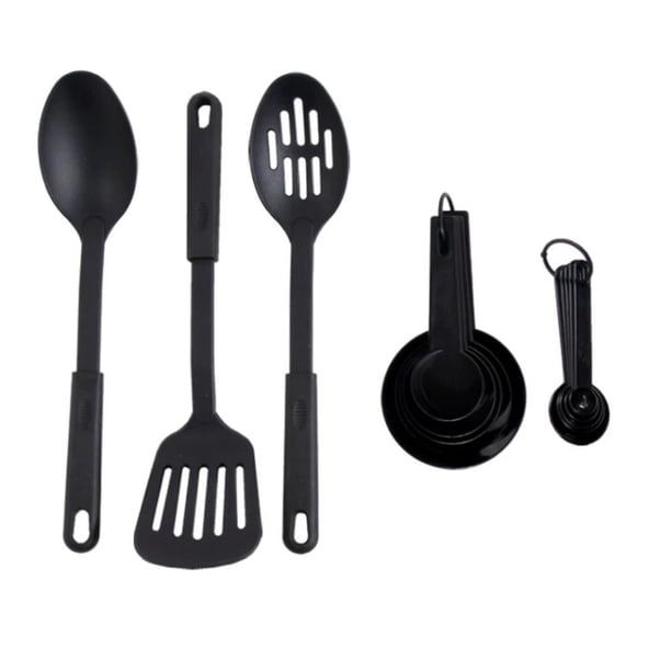 Set 5 Utensilios Cocina Nylon - Antiadherentes Con Mango Acero
