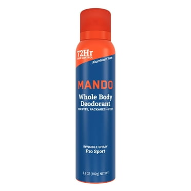 Mando Whole Body Deodorant for Men - Spray Deodorant - Aluminum Free - Pro Sport - 3.6oz