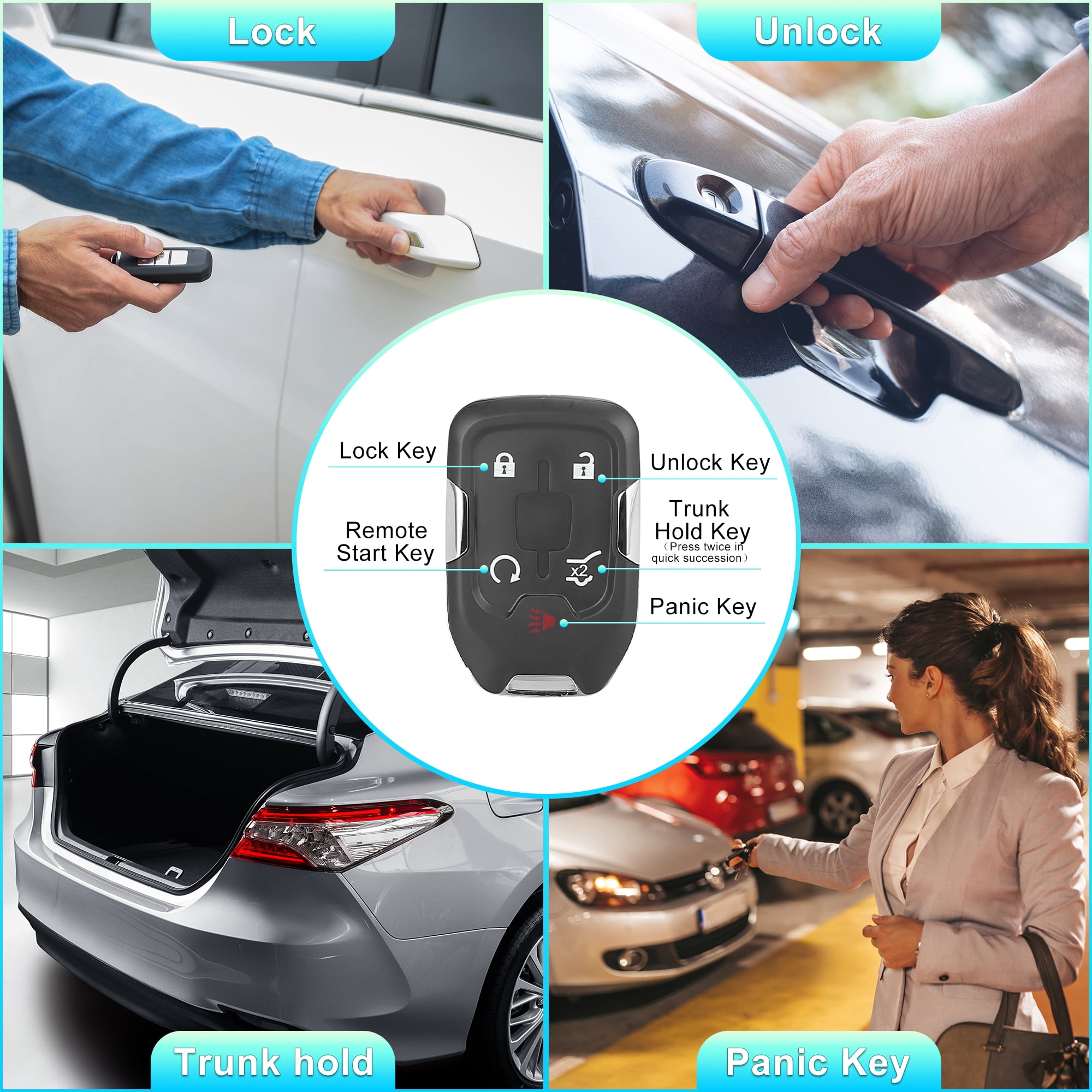 Keyless Entry Remote Car Key Fob 5 Key Button HYQ1AA 13584502 315MHz for GMC Terrain 2018-2020