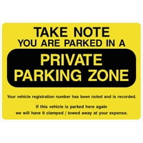 Private Parking Zone Sign Parking Signs & Permits Metal Sign Tin Sign 8x12 Inch - Caution Safety Warning Security Signs Indoor & Outdoor Signs for Home, Office, Work
