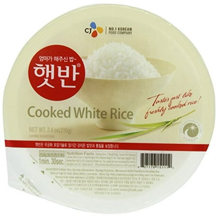 CJ Cooked White Rice, 7.4-ounce Containers (Pack of (Best Way To Cook Rice In Microwave)